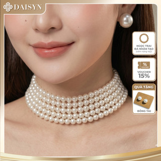 [ DAISYN ] N716 choker dây chuyền ngọc trai nhân tạo 6mm, dây chuyền áo dài , dây chuyền cưới 5 sợi sang trọng cho nữ