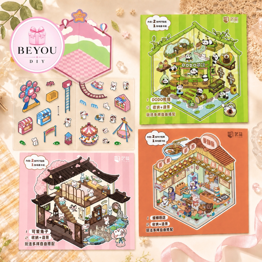 Mô Hình MiniScape 3D, Sticker 3D, Bộ Dán Cảnh Quan 3D Trang Trí Đồ Chơi Giảm Stress Decor Dễ Thương