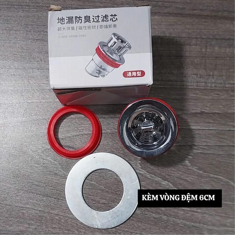 Nắp Đậy Cống Thoát Nước Sàn Nhà Tắm - Ngăn Mùi Hôi, Chống Côn Trùng Bằng Đồng-Kèm vòng đệm 6cm