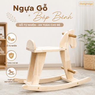 Ngựa bập bênh cho bé, ghế bập bênh gỗ tháo ráp, xe ngựa bập bênh cho bé chịu lực 60Kg Chàng Trai Gỗ