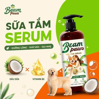Sữa Tắm Serum Chó Mèo Beam Paws 470ml. Sữa tắm thú cưng Dưỡng Da Mềm Lông, Dầu Dừa & Vitamin B5