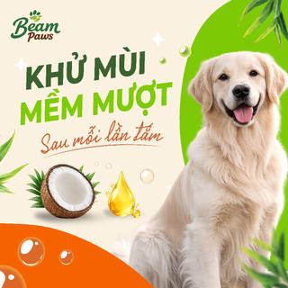 Sữa Tắm Serum Chó Mèo Beam Paws 470ml. Sữa tắm thú cưng Dưỡng Da Mềm Lông, Dầu Dừa & Vitamin B5