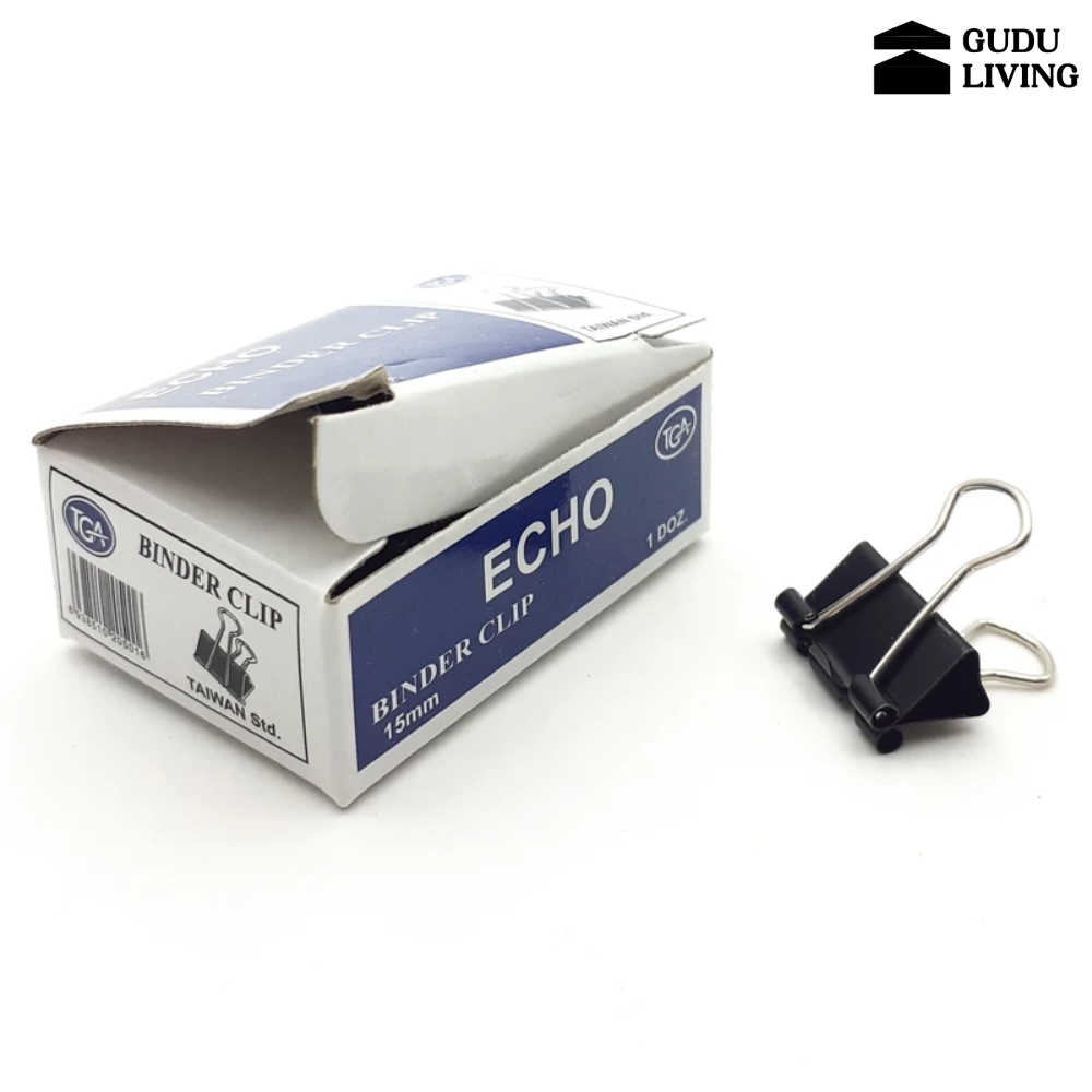 Kẹp bướm kim loại ECHO bền chắc, kẹp giấy chắc chắn, hộp 12 cái | Gudu Living
