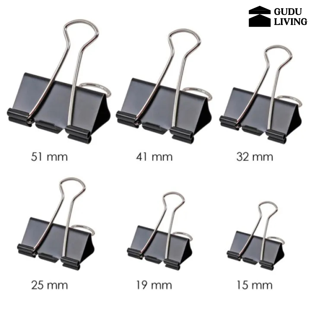Kẹp bướm kim loại ECHO bền chắc, kẹp giấy chắc chắn, hộp 12 cái | Gudu Living