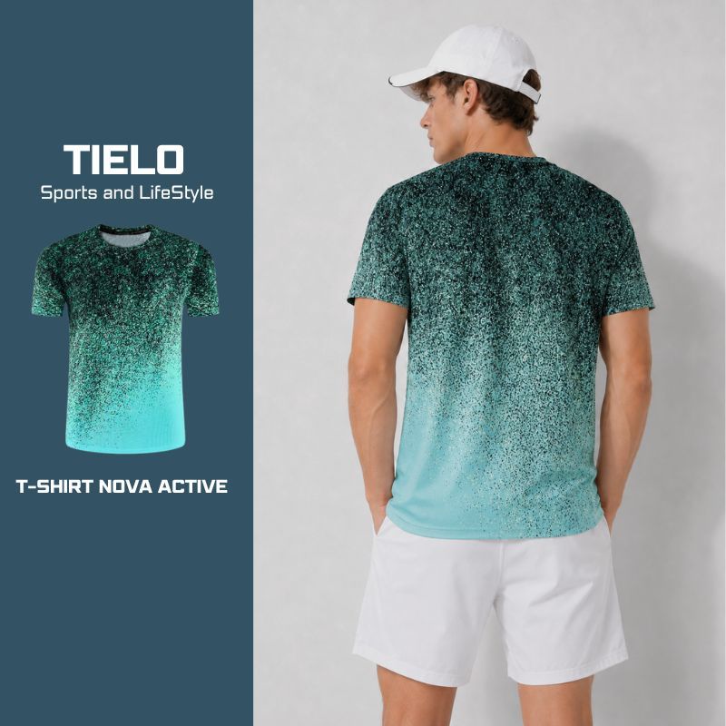 T shirt NOVA ACTIVE TIELO – Áo thể thao nam , form RelaxFit,  co giãn , thoáng khí , chạy bộ , gym , pickleball