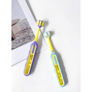 [Vỉ 2chiếc] Bàn Chải Đánh Răng Trẻ Em, Bộ 2 Chiếc, Lông Mềm Ba Mặt, Bàn Chải Làm Trắng Răng, Dành Cho Trẻ 3-12 Tuổi