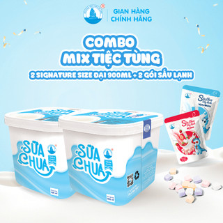 [Hoả tốc HN] Combo Tiệc Tùng 2 Hộp Sữa Chua Hạ Long Signature Size Đại 900ml + 2 gói Sữa chua Sấy lạnh Hạ Long