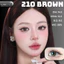 Lens mắt FB-210 Brown màu nâu trơn tự nhiên, viền to, size lớn - thương hiệu LUNA EYES