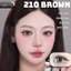 Lens mắt FB-210 Brown màu nâu trơn tự nhiên, viền to, size lớn - thương hiệu LUNA EYES