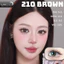 Lens mắt FB-210 Brown màu nâu trơn tự nhiên, viền to, size lớn - thương hiệu LUNA EYES