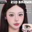 Lens mắt FB-210 Brown màu nâu trơn tự nhiên, viền to, size lớn - thương hiệu LUNA EYES