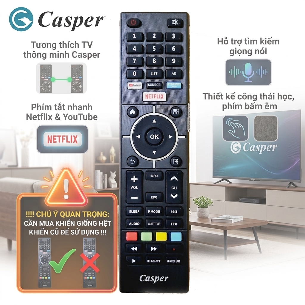 Điều khiển Tivi Casper Linux 32HX6200 43FX5200 43FX6200 55UX6200