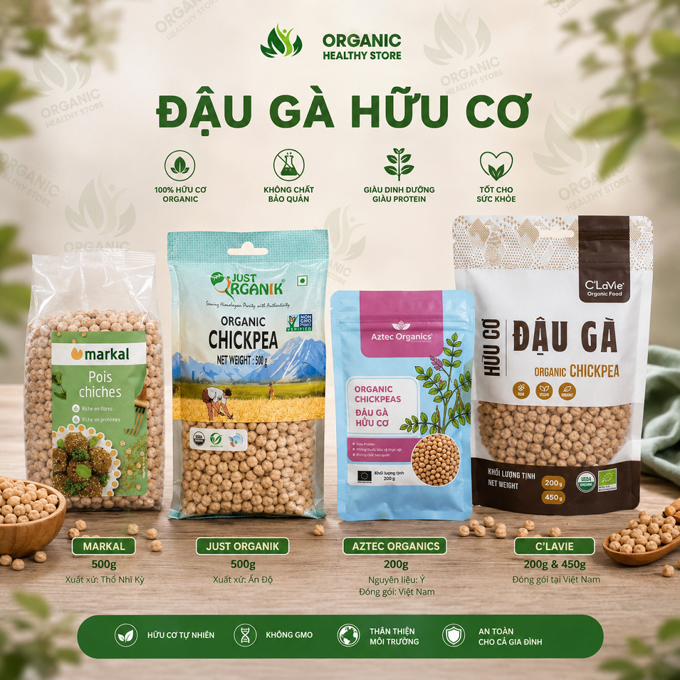 Đậu gà hữu cơ Markal Organic Chickpea/ Sottolestelle/ Just Organik