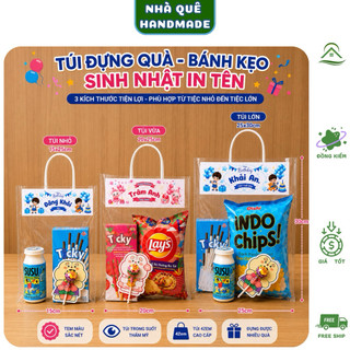 Túi Đựng Quà Bánh Kẹo In Tem Theo Yêu Cầu - Túi Quà Sinh Nhật Trong Suốt Nhiều Kích Thước