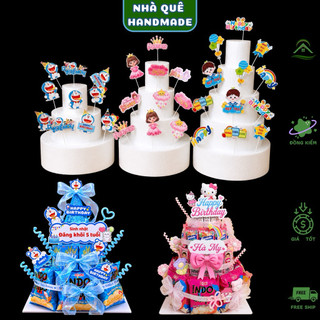 Xốp Tròn Ghép Tầng Làm Tháp Bánh Kẹo Sinh Nhật - Đế Xốp Trang Trí Tháp Snack, Tháp Quà Tặng Handmade Nhiều Size
