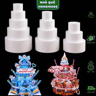 Xốp Tròn Làm Tháp Bánh Kẹo Sinh Nhật Nhiều Tầng - Đế Xốp Ghép Tầng Trang Trí Quà Tặng, Tháp Kẹo Handmade