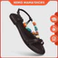 PULL&BEAR SANDAL QUAI ĐÍNH ĐÁ MÀU NÂU THỜI TRANG HÈ SIZE 37 (260526099)