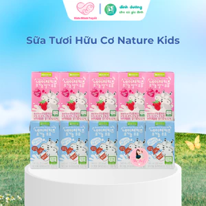 Thùng 24 Hộp Sữa Tươi Hữu Cơ Nature Kids Organic Hàn Quốc Hỗ Trợ Phát Triển Chiều Cao - Hộp 140ml