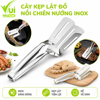 Kẹp Gắp Lật Cá Lật Thịt Inox Cao Cấp Tay Cầm GD137 - Kẹp Gắp Thực Phẩm Inox Đa Năng Lật Hải Sản