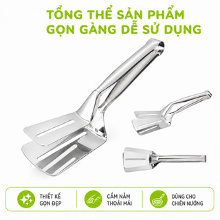 Kẹp Gắp Lật Cá Lật Thịt Inox Cao Cấp Tay Cầm GD137 - Kẹp Gắp Thực Phẩm Inox Đa Năng Lật Hải Sản