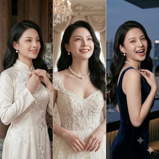 [ DAISYN ] N502 choker, dây chuyền cưới  8-14mm, vòng cổ áo cưới ,  dây chuyền mang áo dài dây chuyền Ngọc
