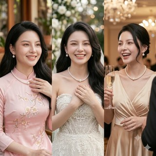 [ DAISYN ] N502 choker, dây chuyền cưới  8-14mm, vòng cổ áo cưới ,  dây chuyền mang áo dài dây chuyền Ngọc