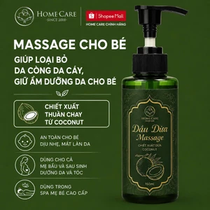 Chai 150ml Dầu Massage Em Bé Thuần Chay Từ Coconut Loại Bỏ Da Còng Da Cáy Chính Hãng Home Care