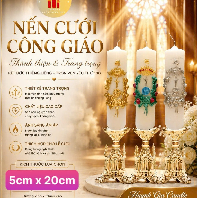 Wedding candle - Nến cưới Công Giáo - Đèn cầy cưới Công Giáo - Huỳnh Gia Candle