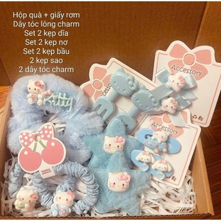 [Hộp vừa] Set quà nhỏ tặng sinh nhật hello kitty xanh dương: quà 14/2, quà 8/3, 20/10 [S2]