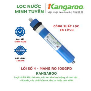 Màng RO Kangaroo 100GPD công suất lọc 20L/H, Màng RO Chính Hãng Chất Lượng Cao, Lõi Lọc Kangaroo Số 4 100GPD