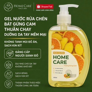 Nước Rửa Chén Bát THUẦN CHAY dưỡng da mềm mại, không tanh mùi đồ ăn, sạch kin kít Home Care Chính Hãng 500ml