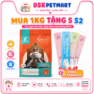 THỨC ĂN HẠT CHO MÈO KISSCAT 1KG – PHÙ HỢP MÈO MỌI LỨA TUỔI HỖ TRỢ TIÊU BÚI LÔNG TIÊU HÓA