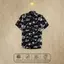 Áo Sơ Mi Lụa Họa Tiết Chữ Graffiti, Cuban Shirt Chất Lụa Tuyết Mềm Mịn, Mát, Thấm Hút Tốt, Chống Nhăn - Size 50-100kg