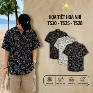 Áo Sơ Mi Lụa Họa Tiết Hoa Nhí, Cuban Shirt Chất Lụa Tuyết Mềm Mịn, Thoáng Mát, Thấm Hút Tốt, Chống Nhăn - Size 50-100kg