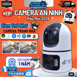 Chính Hãng - Camera Yoosee 2 Mắt 2 Màn Hình Q86 FullHD, Xoay 360 Độ, Đàm Thoại 2 Chiều, Cảnh Báo Chống Trộm, Máy Ảnh