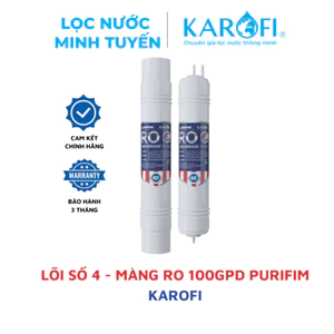 Màng RO 100GDP Purifim Karofi nhập khẩu Mỹ nối nhanh Chính hãng - Lõi số 4 Karofi 100GDP Mỹ