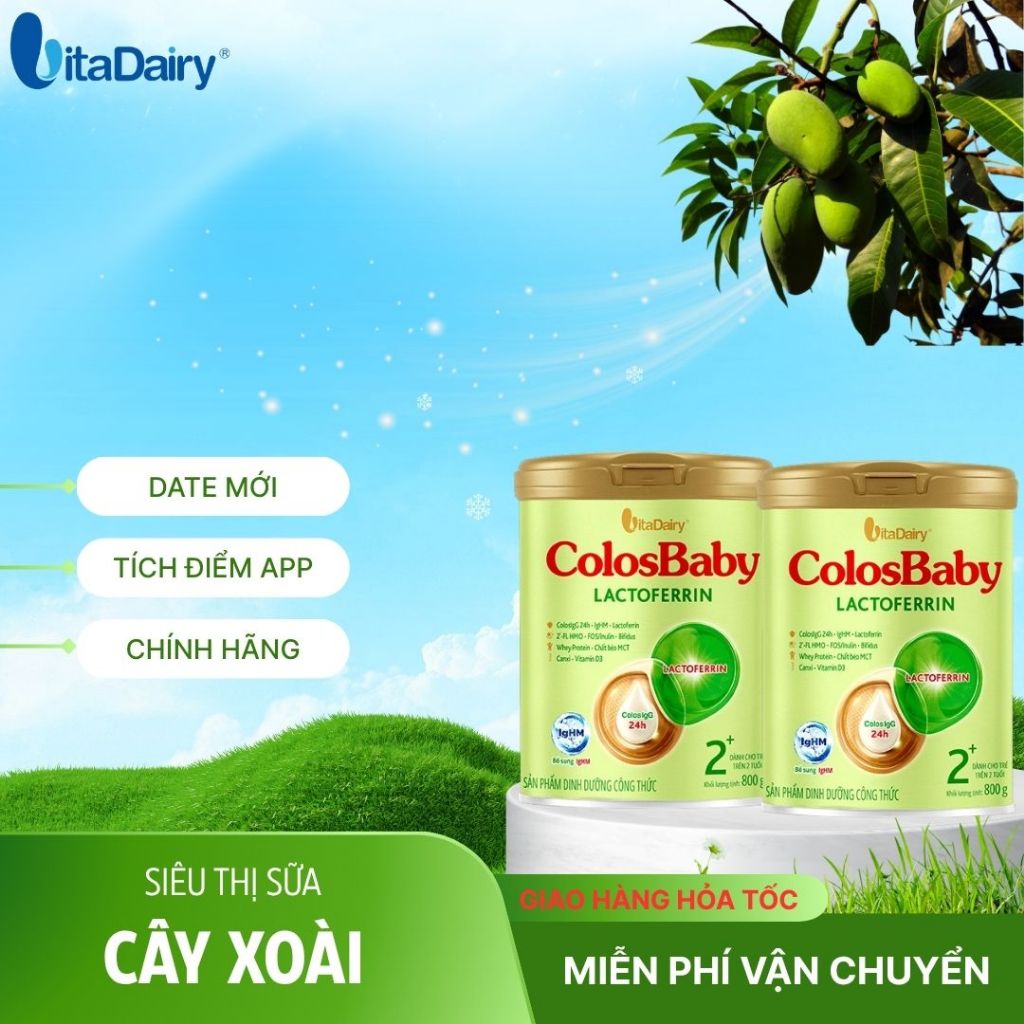 Colosbaby Lactoferrin L800g , Sữa công thức cho trẻ sinh mổ, tăng cường miễn dịch. Vitadairy.