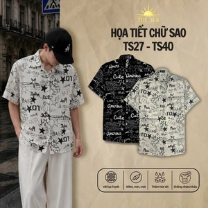 Áo Sơ Mi Lụa Họa Tiết Chữ Sao, Cuban Shirt Chất Lụa Tuyết Mềm Mịn, Thoáng Mát, Thấm Hút Tốt, Chống Nhăn - Size 50-100kg