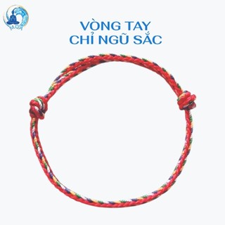 𝗠𝗲𝗶𝗤𝗶𝗻𝗴𝗔𝗿𝘁 [đã xin lộc] Vòng tay chỉ ngũ sắc 2.5 mm dầy đẹp loại tốt, chỉ ngũ sắc đỏ bình an