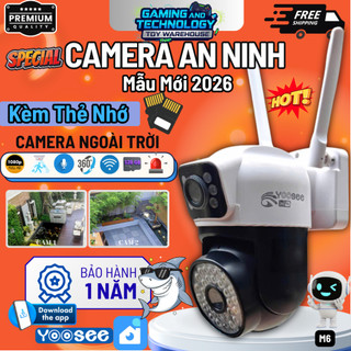 Chính Hãng - Camera Yoosee QT36 2 Mắt 2 Khung Hình, Xoay 360 Độ, Đàm Thoại 2 Chiều, Ban Đêm Có Màu, BH12T, Máy Ảnh