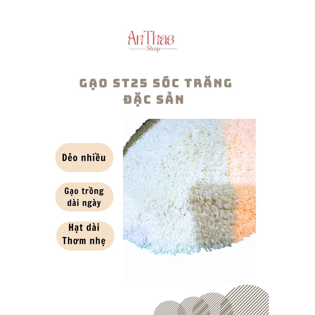 (5kg) Gạo ST25 Sóc Trăng mềm dẻo - gạo loại đặc biệt , cơm nguội mềm dẻo