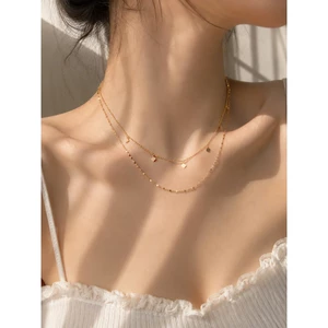 Vòng cổ Titan Mạ vàng 18K Layer 2 Tầng– Bonnie Jewelry