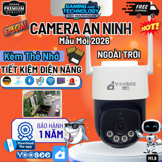 Chính Hãng - Camera Yoosee QT36 2 Mắt 2 Khung Hình, Xoay 360 Độ, Đàm Thoại 2 Chiều, Ban Đêm Có Màu, BH12T, Máy Ảnh