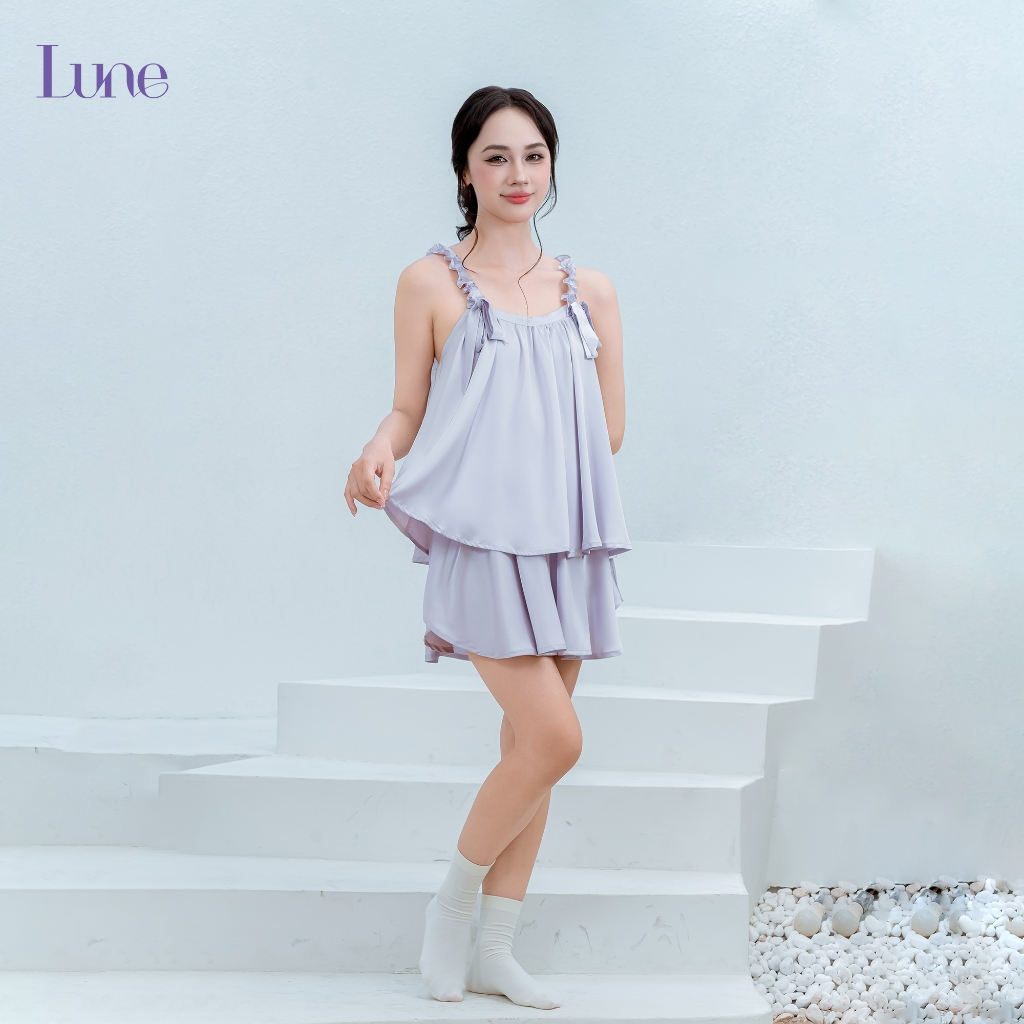 🤍💜 LUNE Serena/ bộ 2 dây xếp ly lụa cao cấp