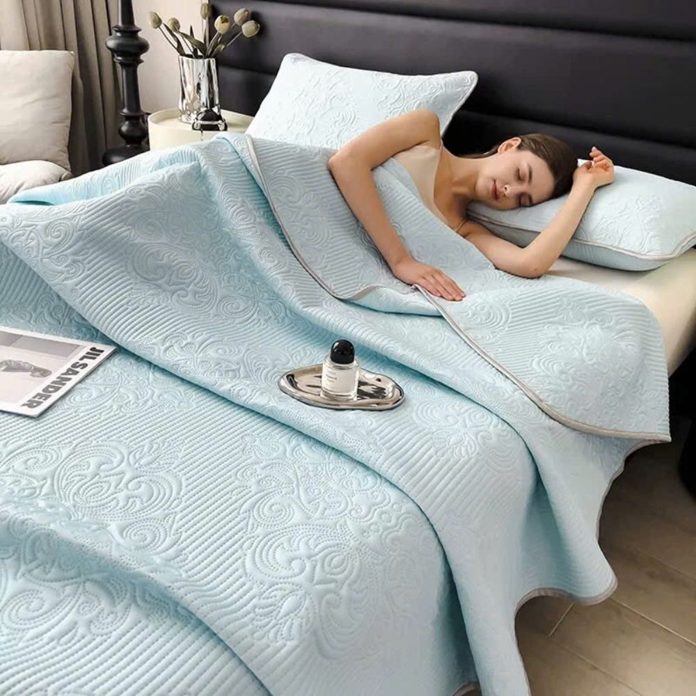 Chăn mùa hè mát lạnh ice cool cao cấp, mền cotton lạnh điều hòa mềm mịn thoáng khí dùng cho gia đình