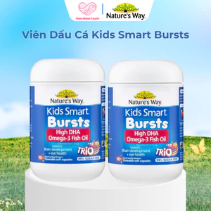 Viên Dầu Cá Kids Smart Bursts High DHA Omega 3 Fish Oil 60 Viên Hỗ Trợ Não Bộ Và Mắt
