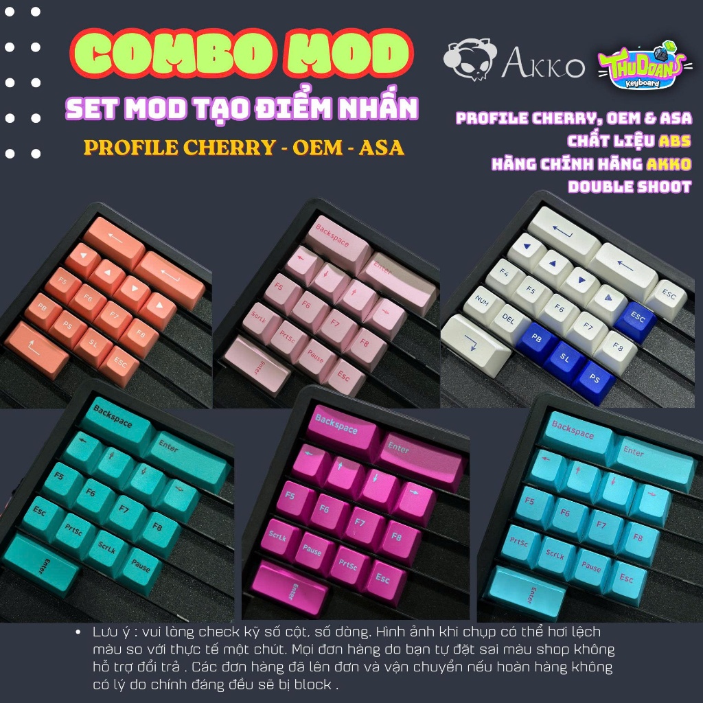 [CHỮA THỌT] KEYCAP AKKO |  Chữa Thọt Mod | ABS double shoots | Profile Cherry - OEM - ASA | Bán Lẻ Keycap