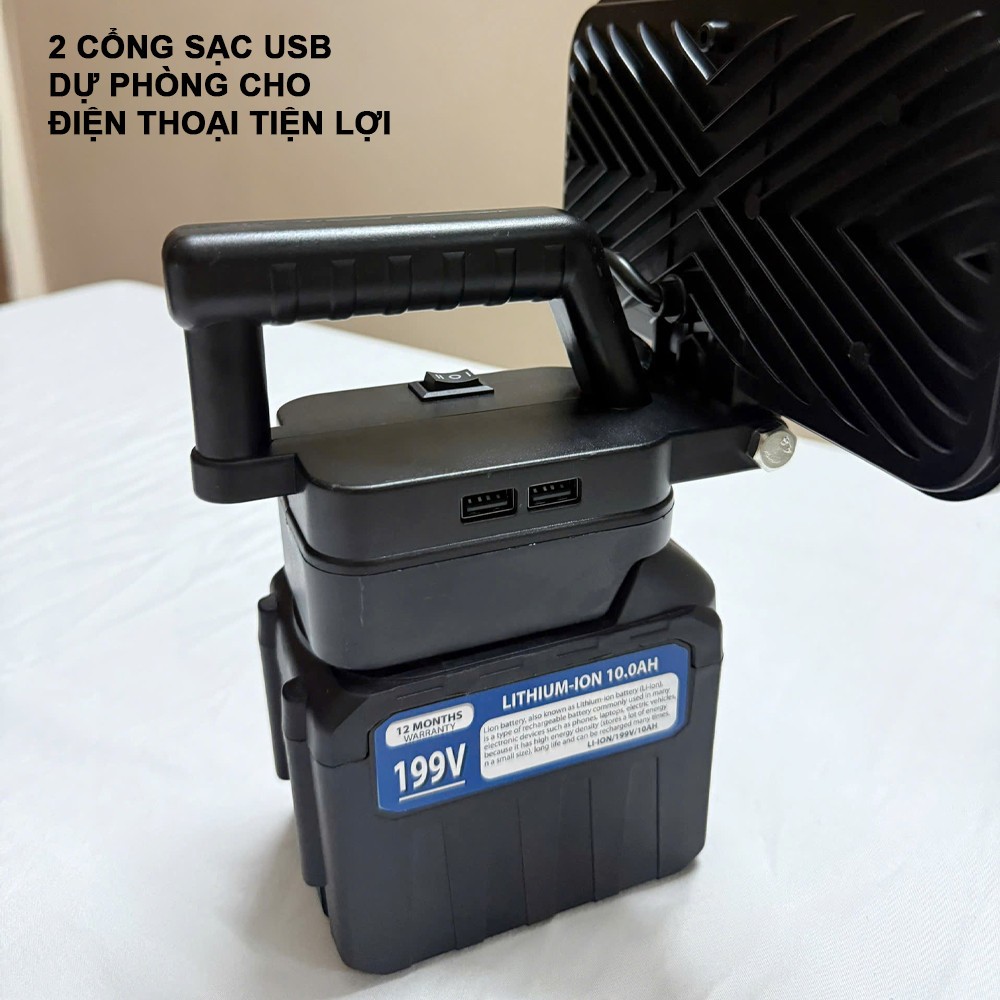 Đèn Led Siêu Sáng 35-55 Bóng Pin Phổ Thông Có 2 Chế Độ Sáng Dùng Liên Tục 6-8h,Quai Xách Tiện Lợi, 2 Cổng Sạc USB