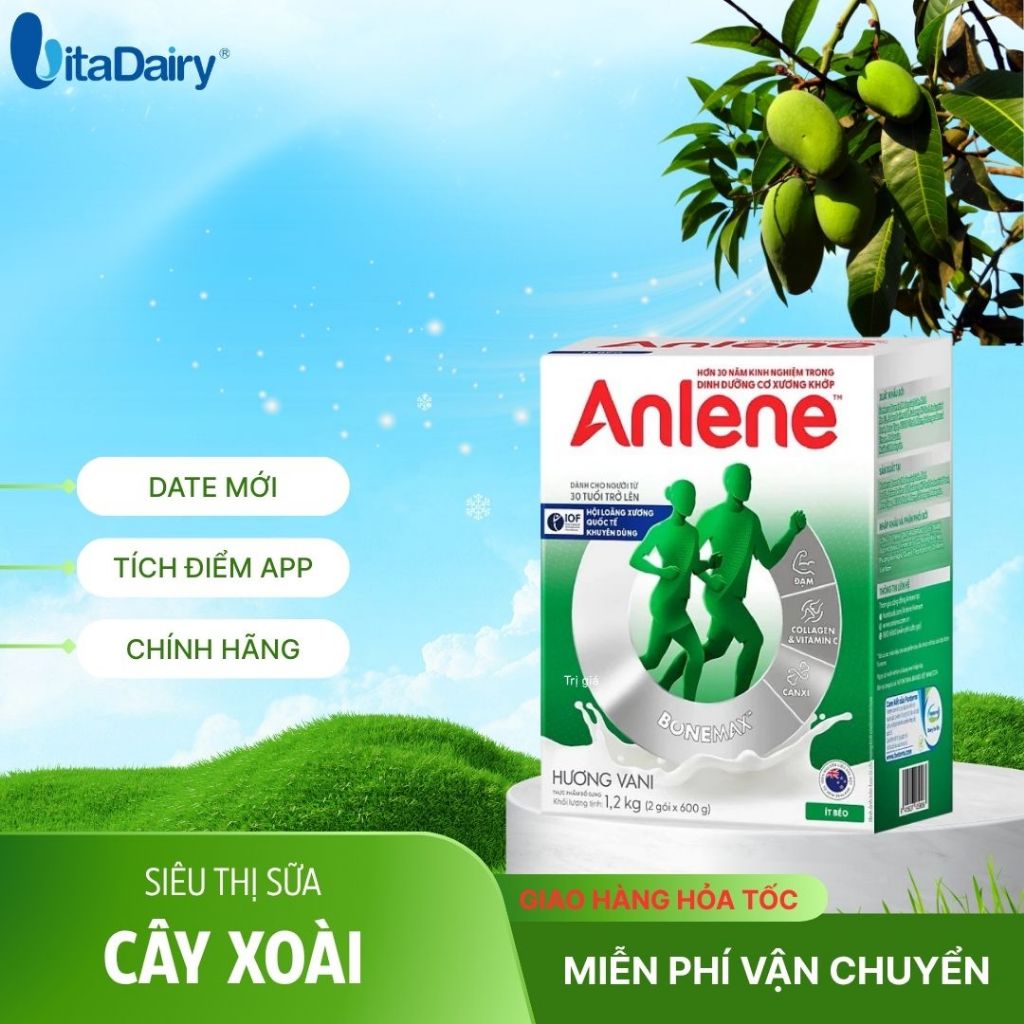 Sữa công thức ANLENE HUONG VANI Lon 800g/ hộp 1,2 Ký.