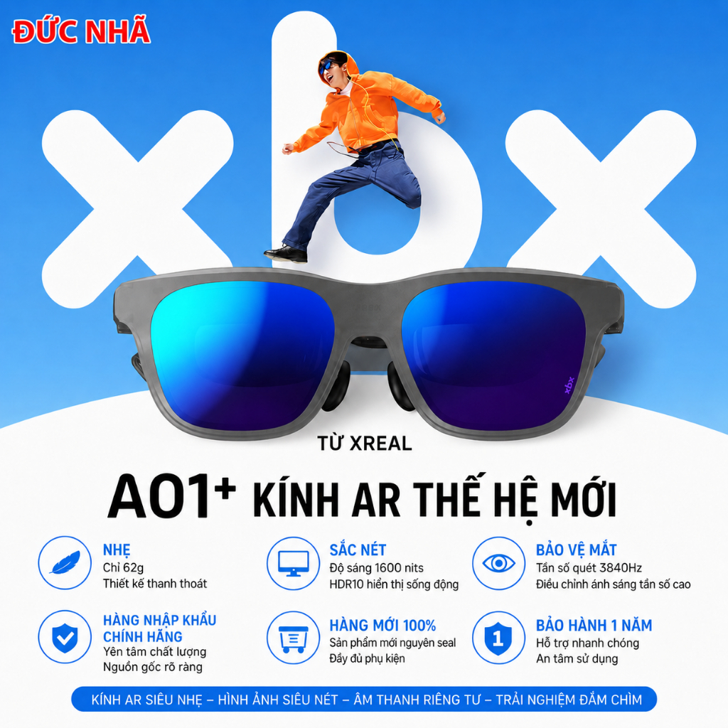 Kính AR XREAL XBX A01+ Chính Hãng | Màn Hình 147 Inch | 62g | HDR10 1600 Nits| Bảo hành 12 tháng | Shopee Việt Nam